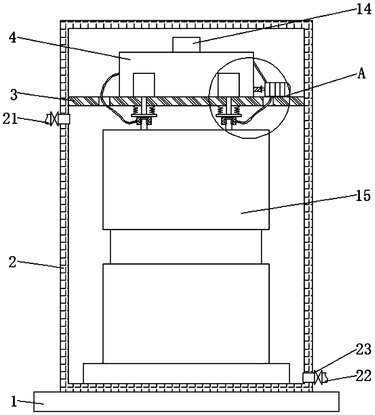 A real-time voltage regulation aging device and aging method for a vacuum interrupter