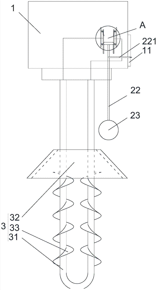 A washing machine heater with a guide heater