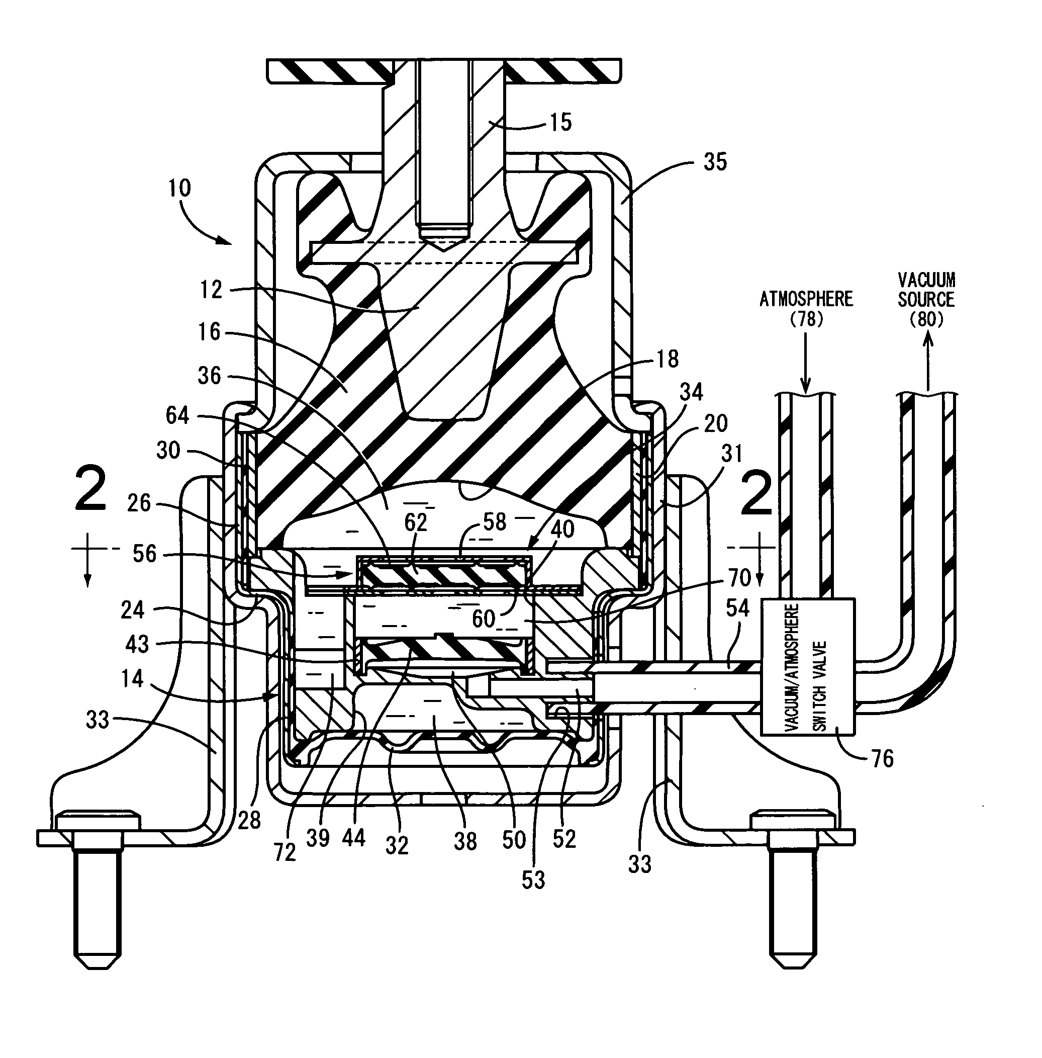 Fluid-filled vibration damping device