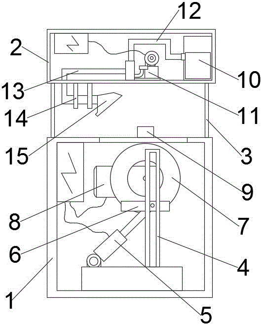 Reinforcing steel bar cutting device with automatic dust removal function