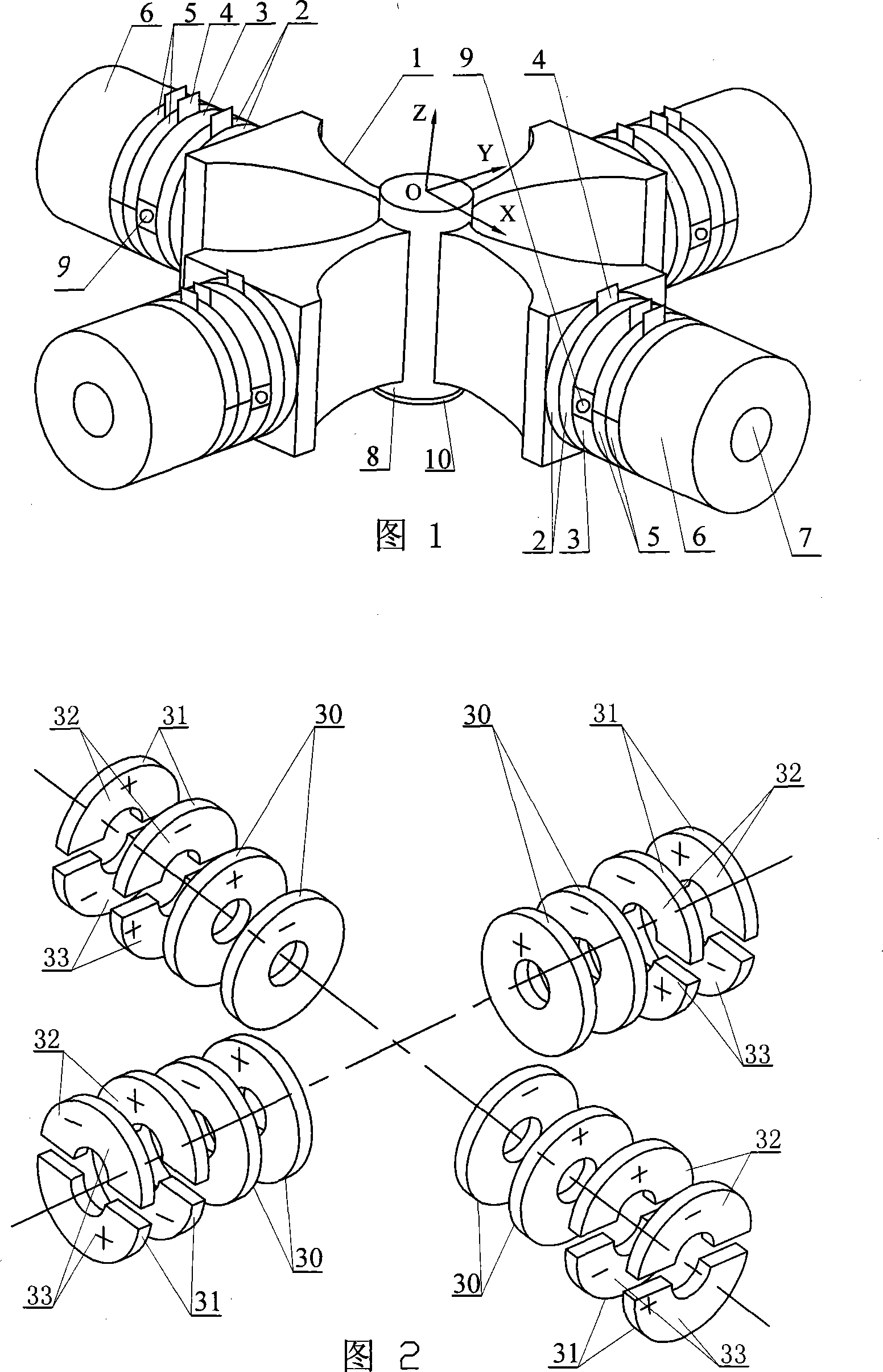 Plane multi-freedom altrasonic electric machine of single vibrator longtitude bend sandwich changer type