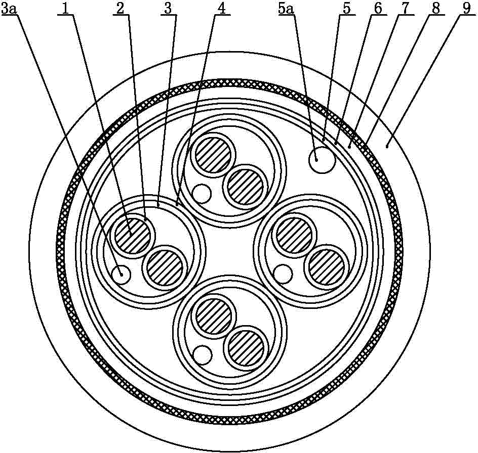 Whitening ultraviolet-proof double-shield instrument cable for ships and manufacturing method thereof