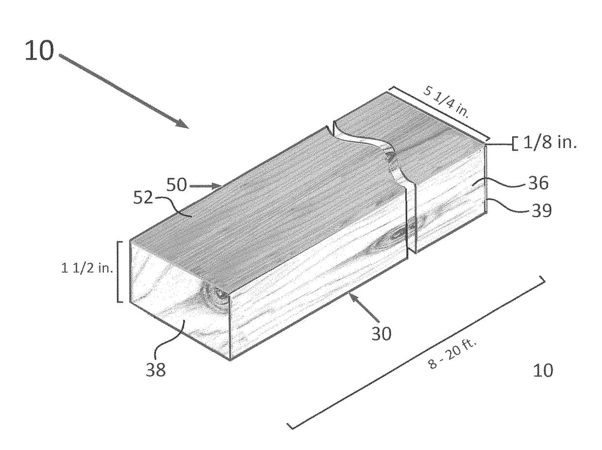 Outdoor wood decking board