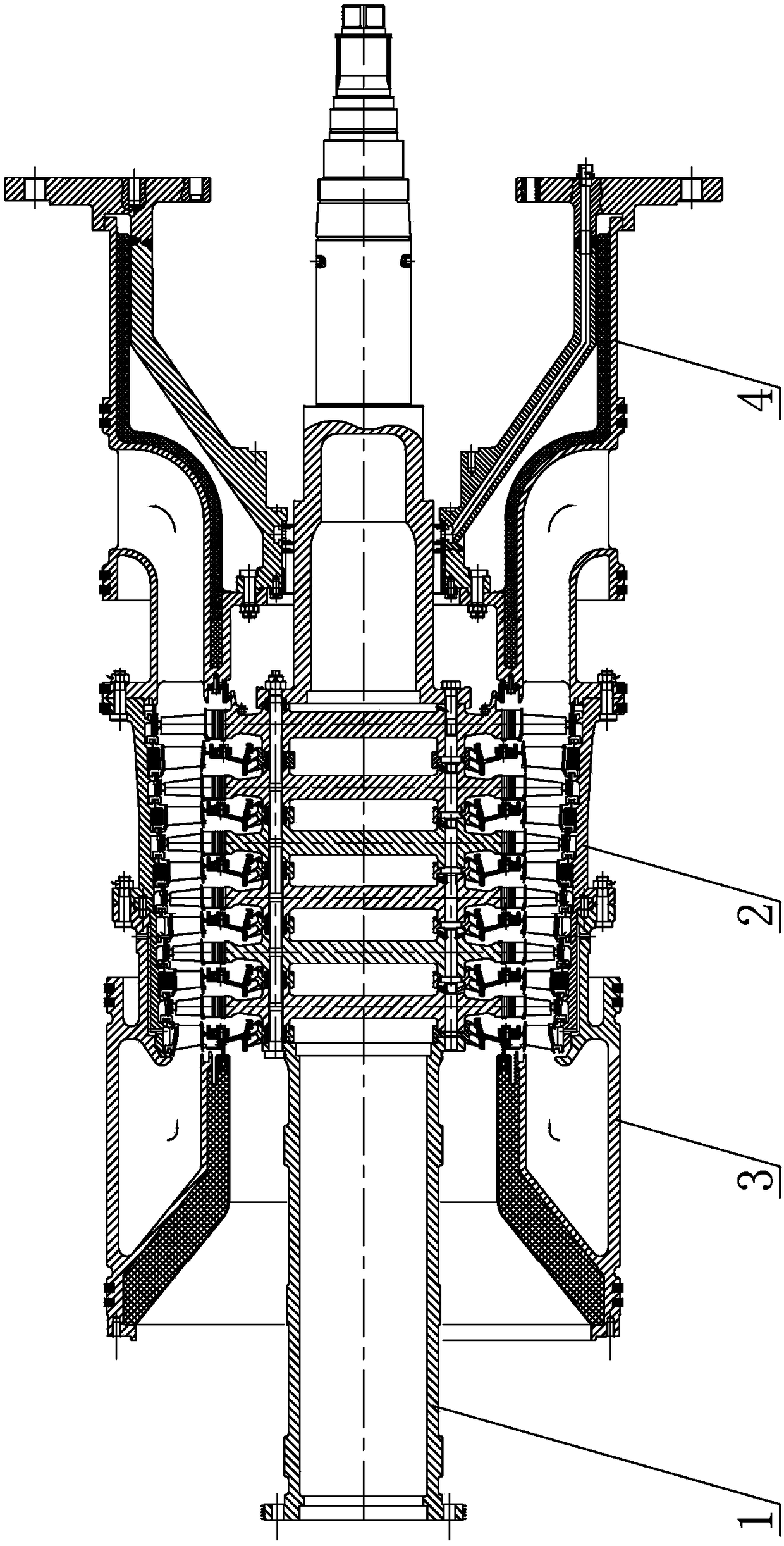 Connection structure capable of realizing rapid disassembly and assembly, and used for helium gas turbine