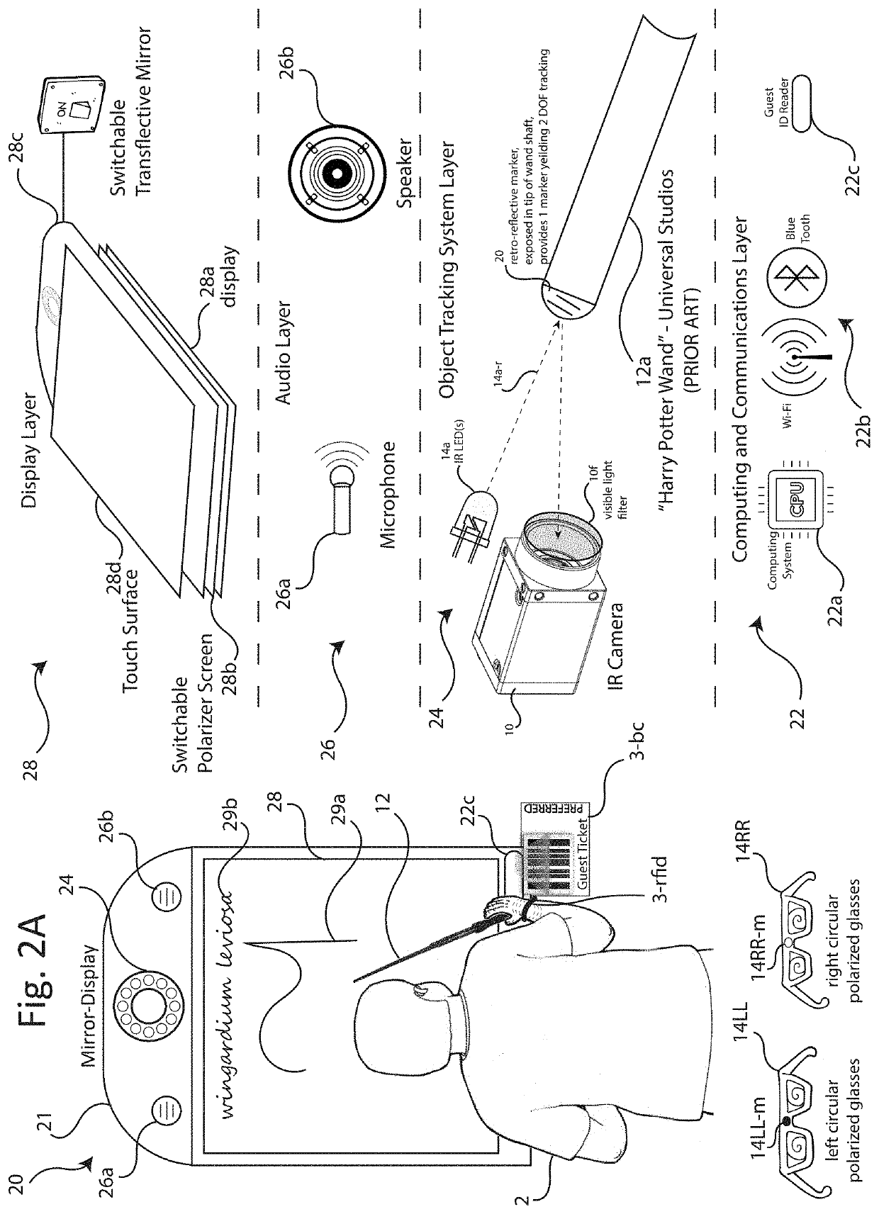 Interactive object tracking mirror-display and entertainment system