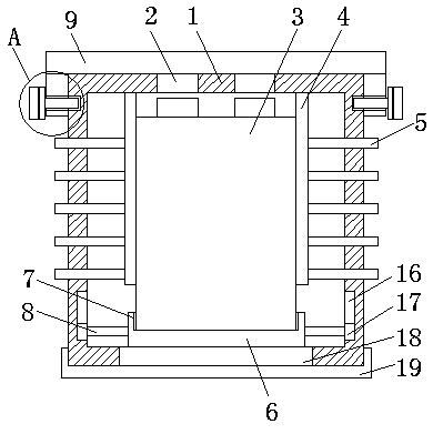 A lithium ion battery case with good heat dissipation effect