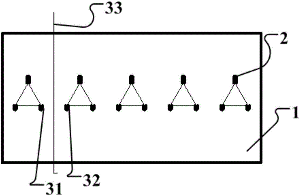 Cylindrical surface triangular axisymmetric array static spinning nozzle and static spinning method