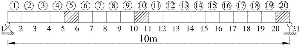 Identification method for beam structure damage of vibration mode weighing modal flexibility