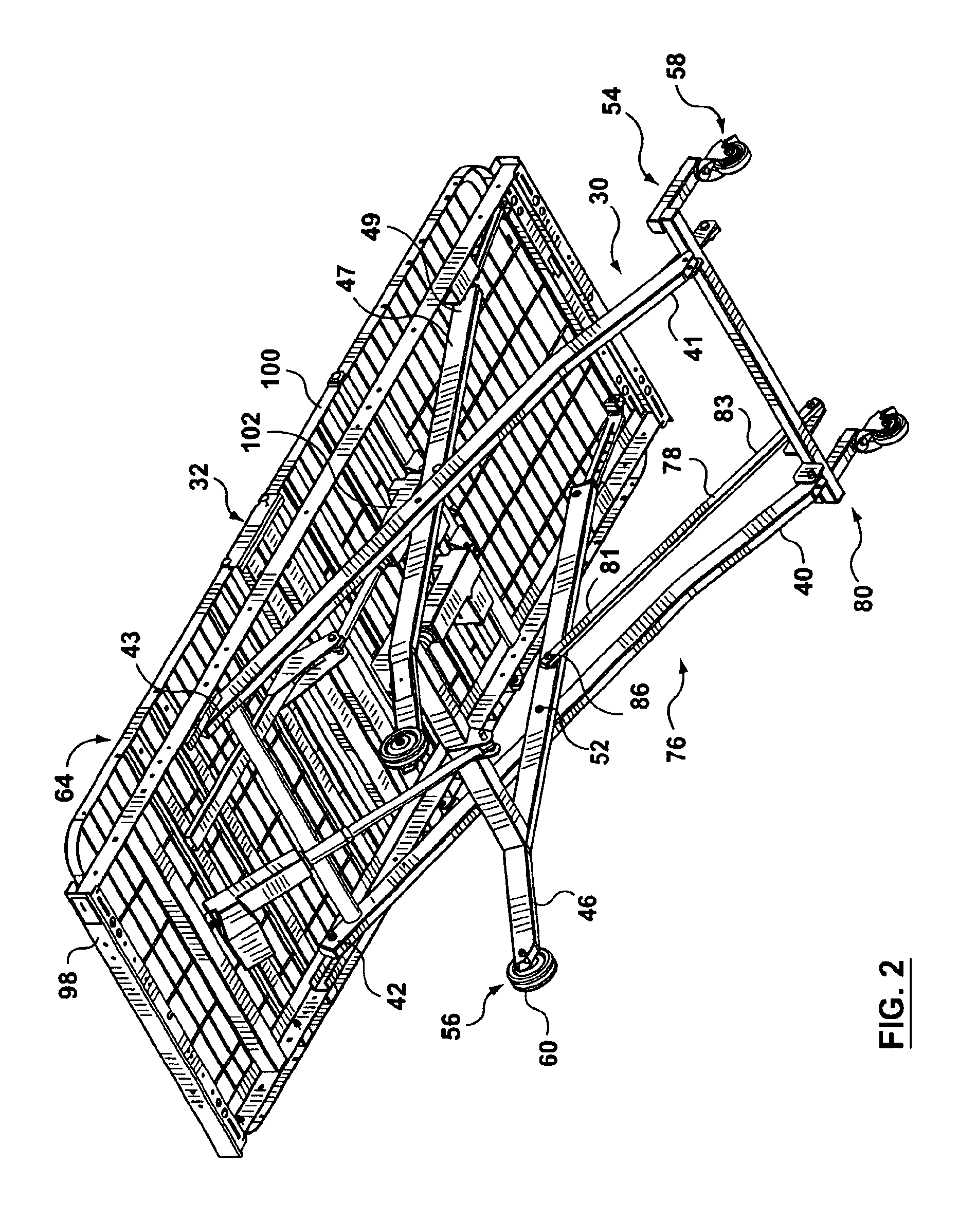 Adjustable bed carriage