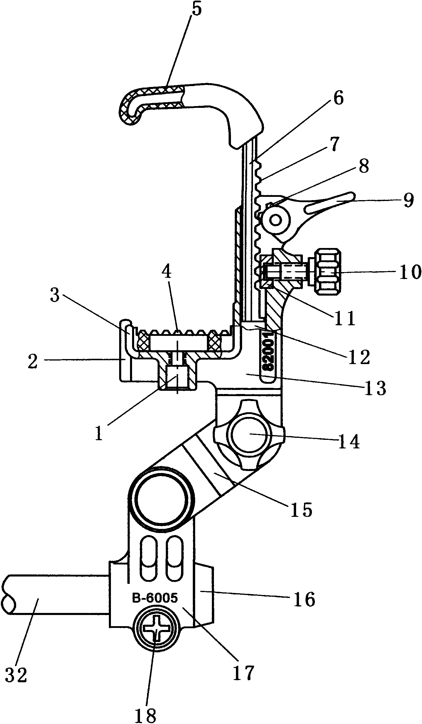 Manual lifting self-shooting bar of compact camera