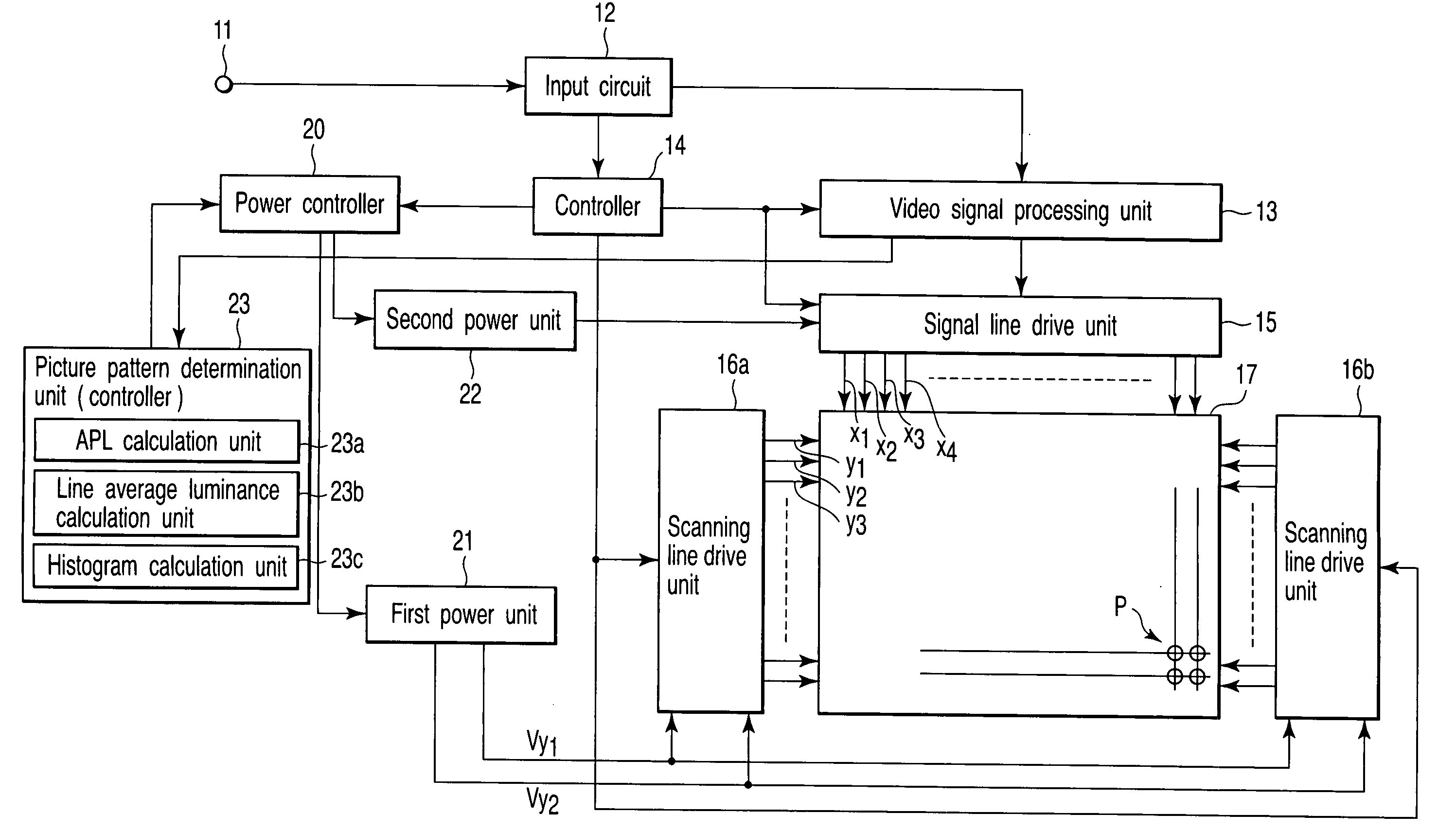 Flat-panel video display apparatus and its drive method