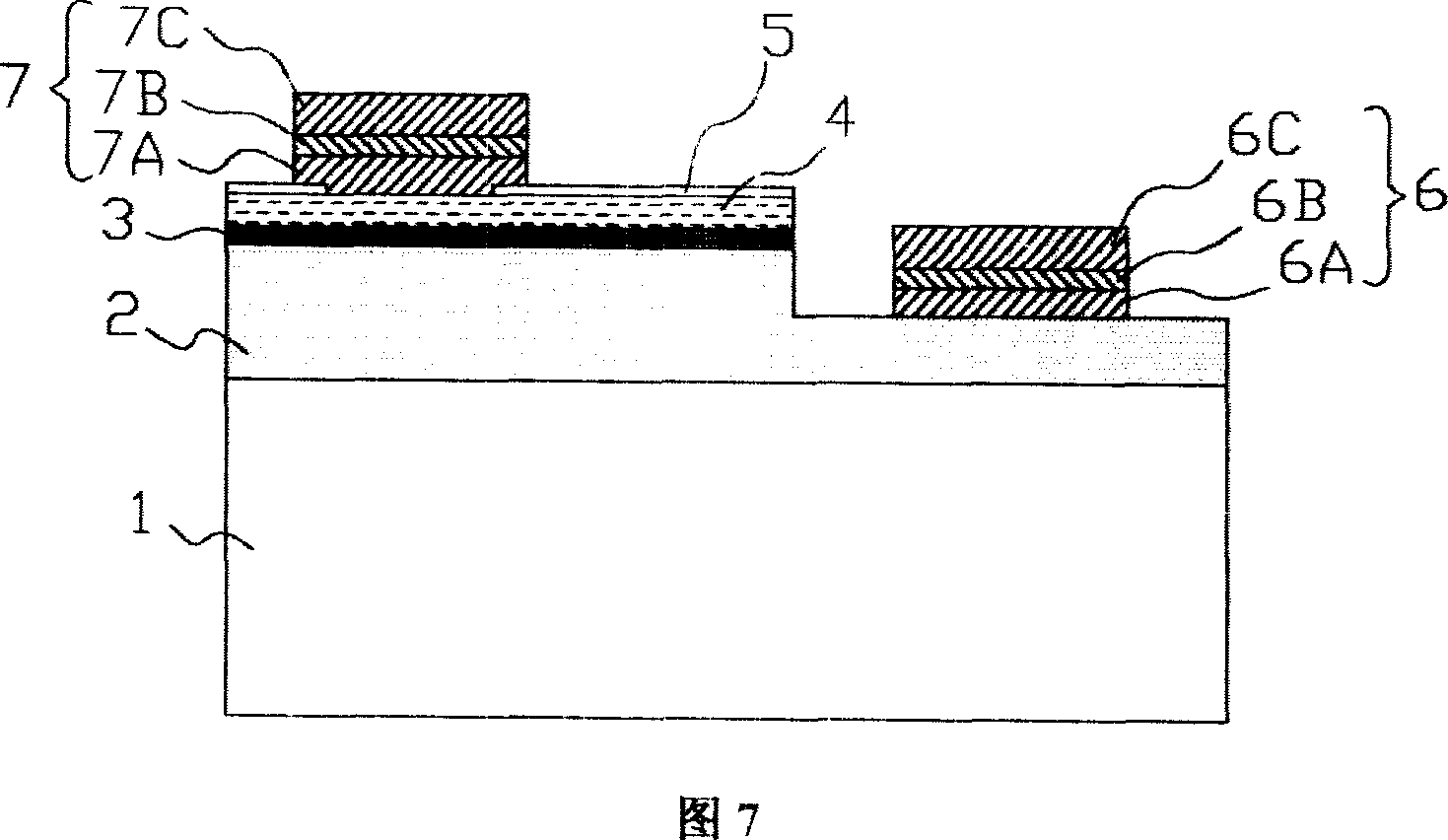 Electrode of gallium nitride base III-V. class compound semiconductor