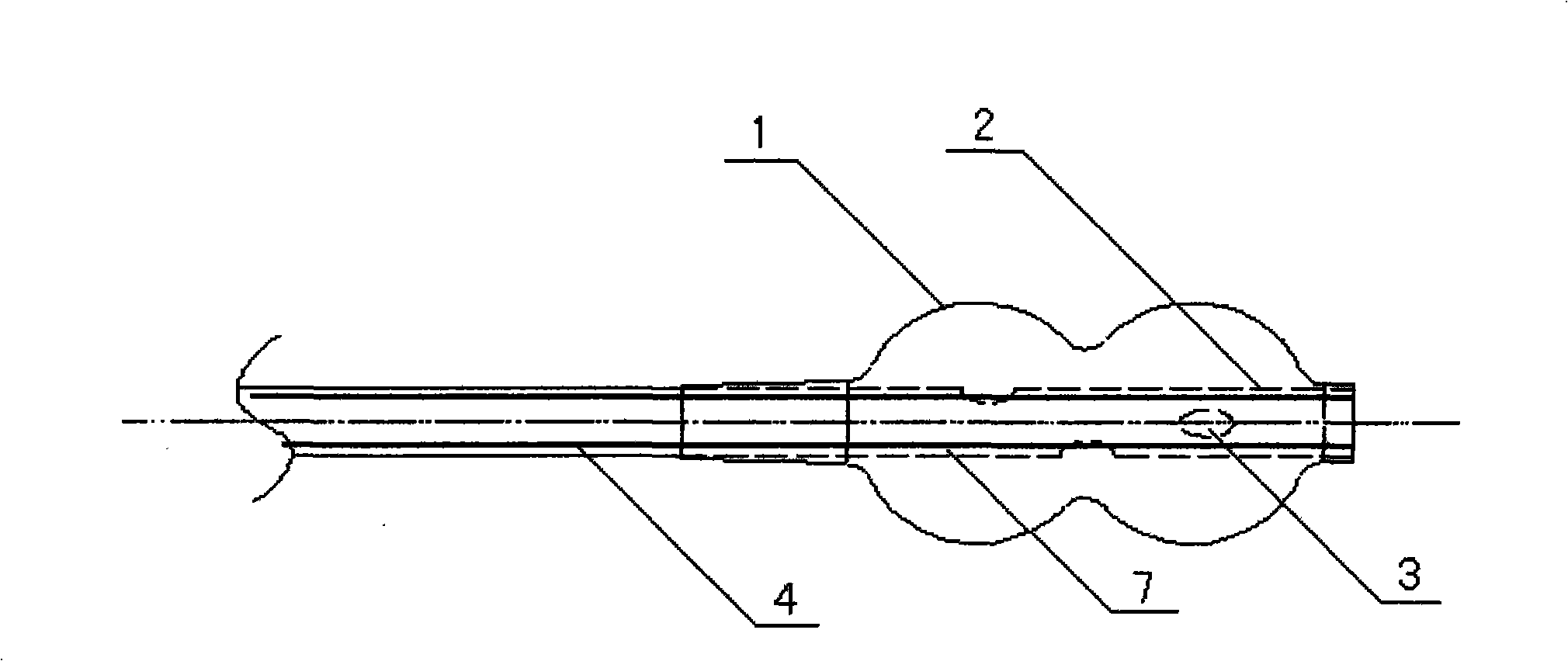 Expansion structure for expanding saccule by high pressure