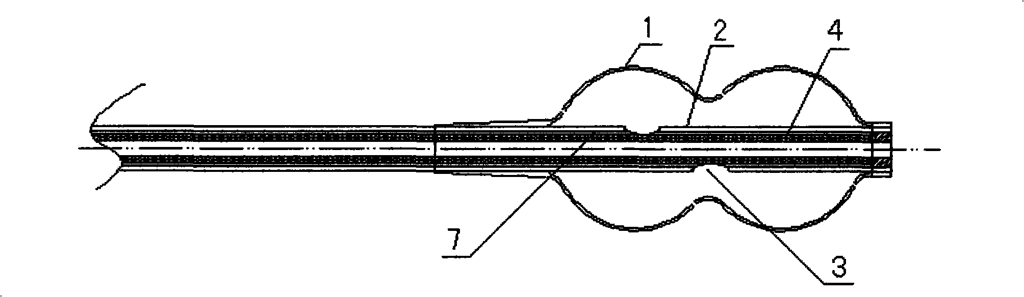 Expansion structure for expanding saccule by high pressure