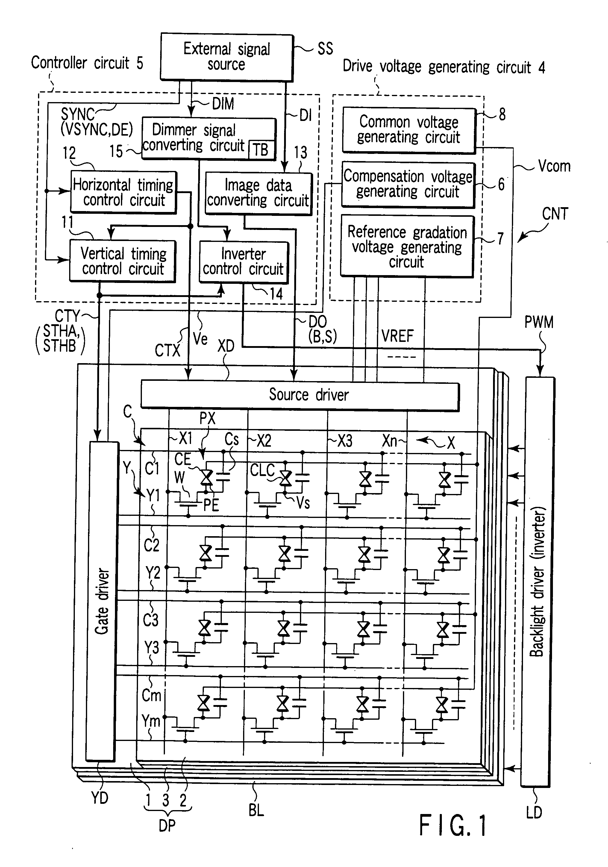 Display control circuit, display control method, and liquid crystal display device