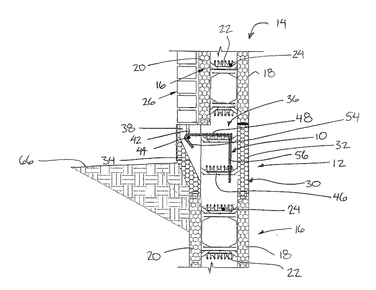 Insulated Concrete Ledge Form Reinforcement Member