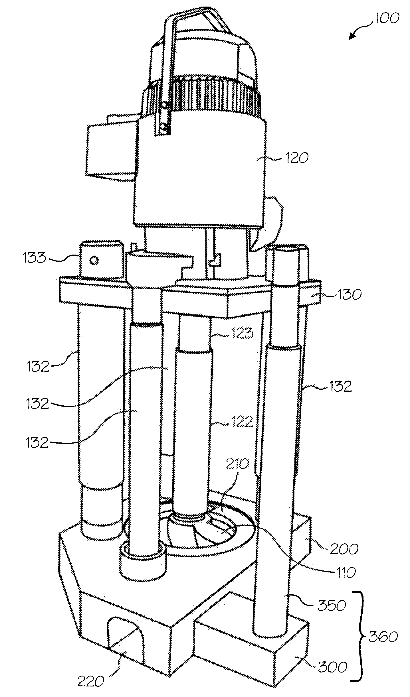 Gas transfer foot