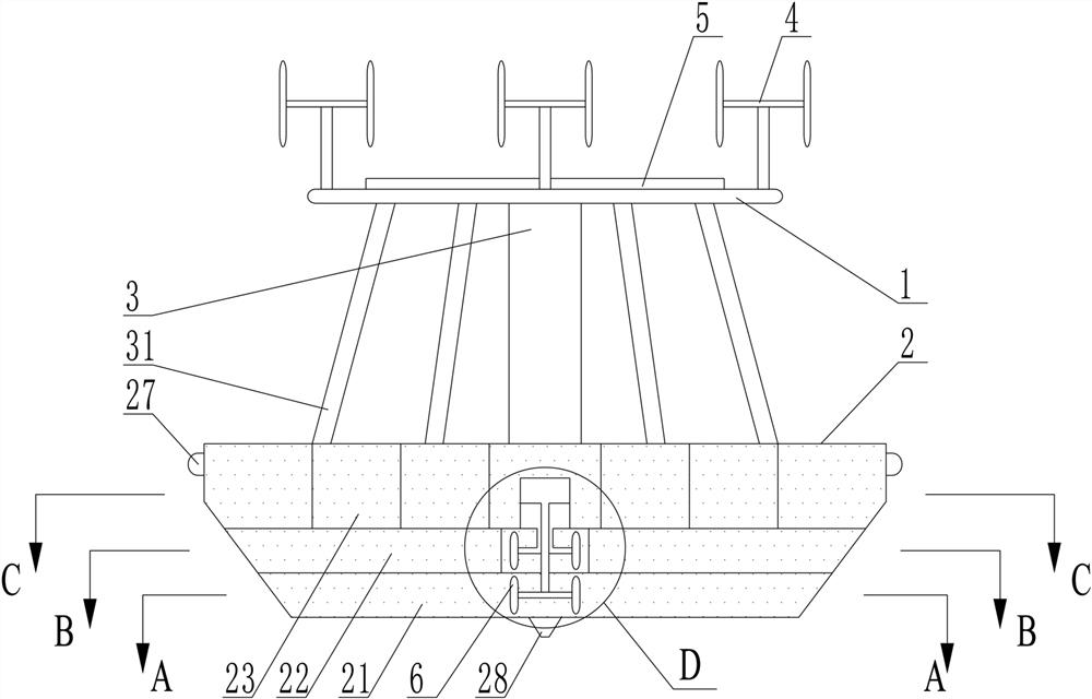 Ocean buoy utilizing solar energy, wind energy and ocean current energy for complementary power generation and energy supply and method