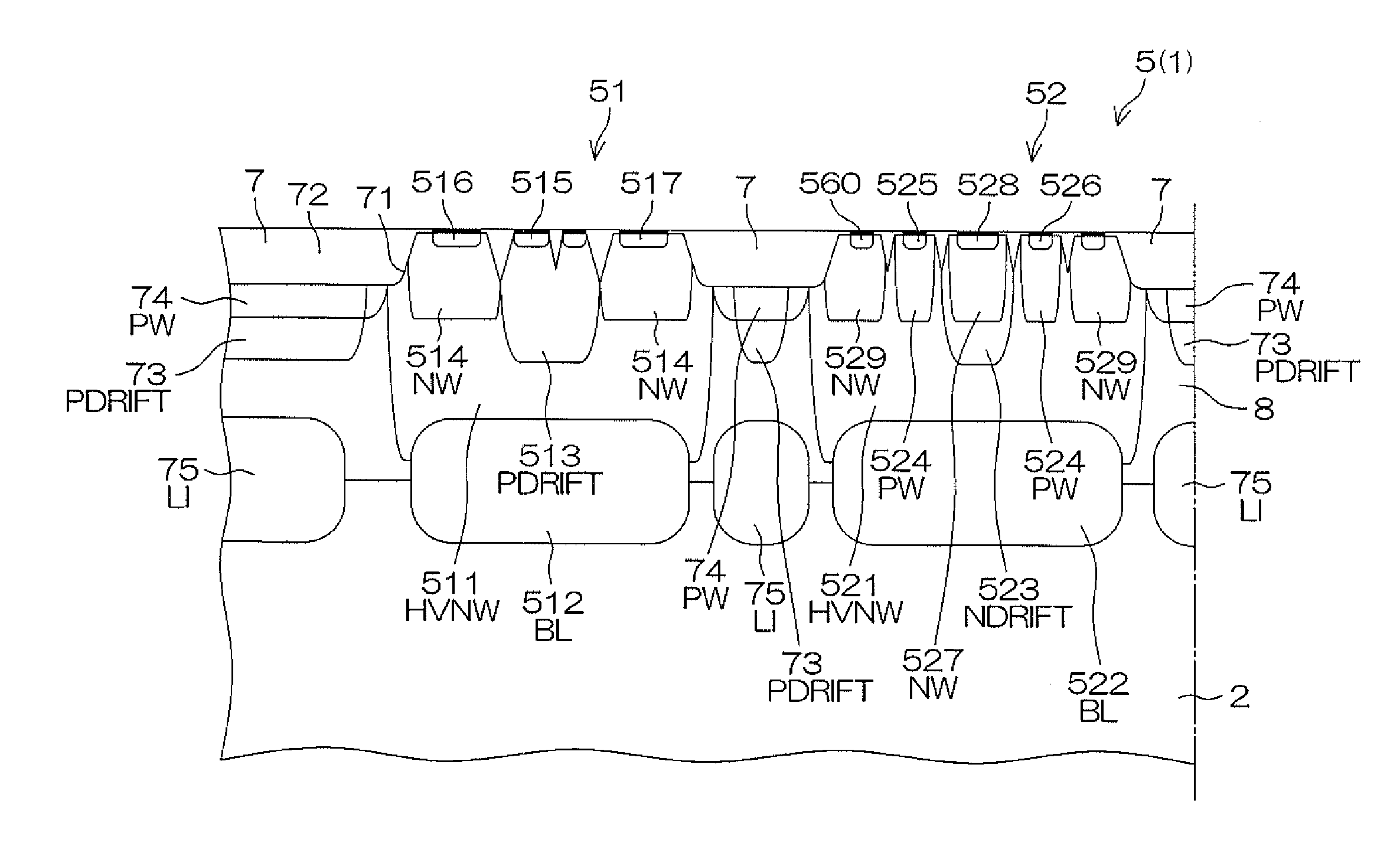 N-channel double diffusion mos transistor, and semiconductor composite device