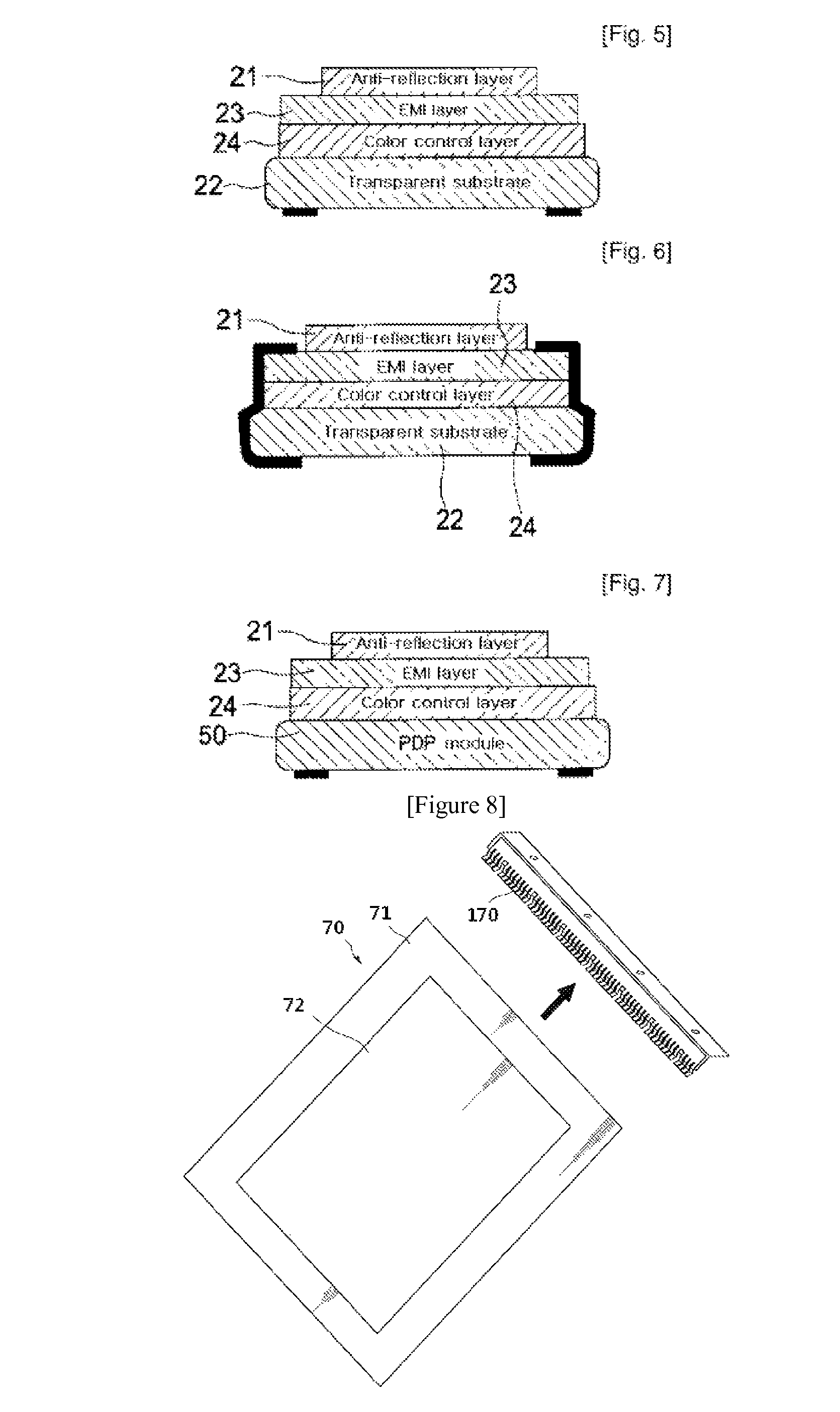 PDP filter and manufacturing method thereof