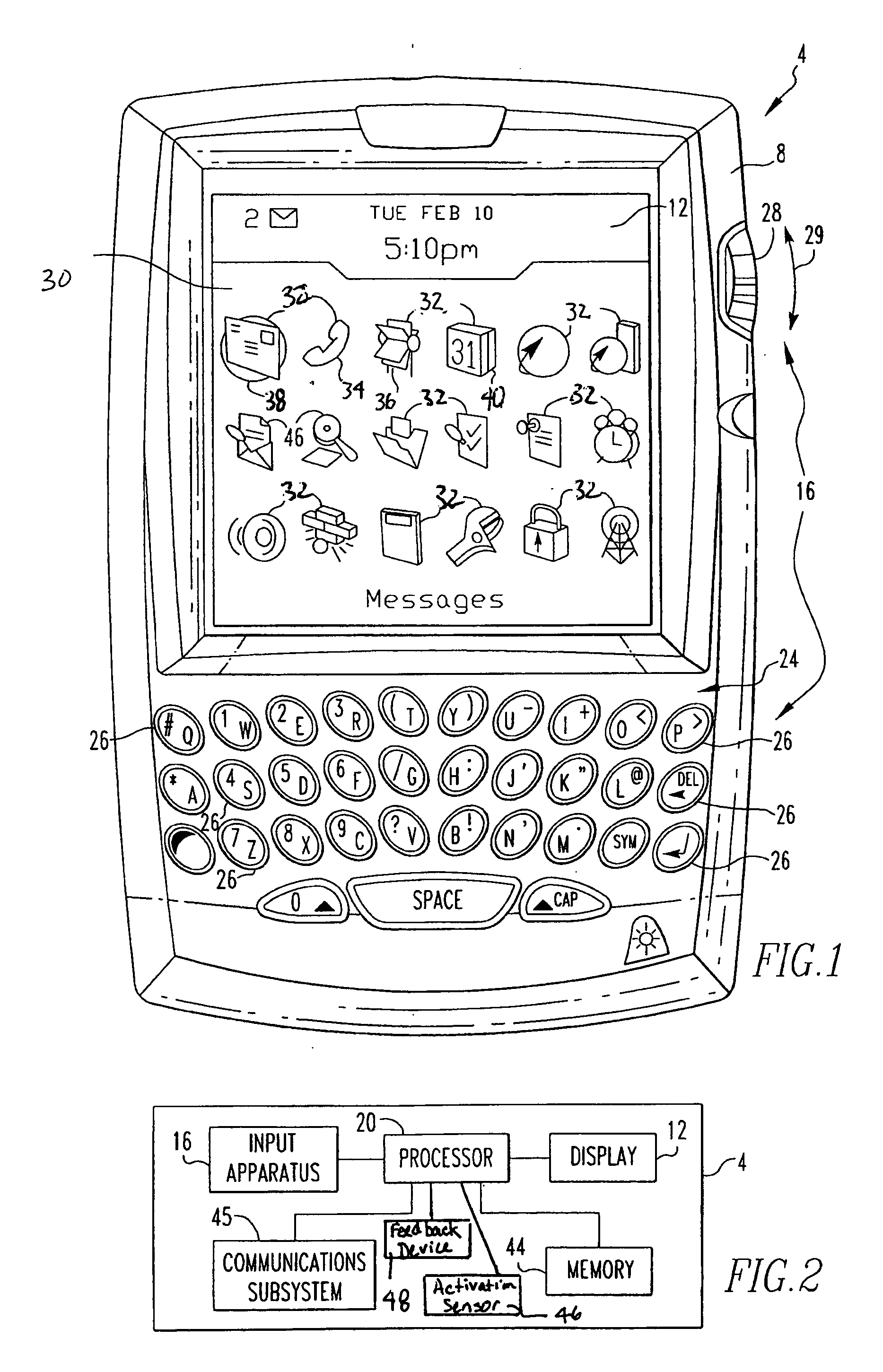 Key system for a communication device