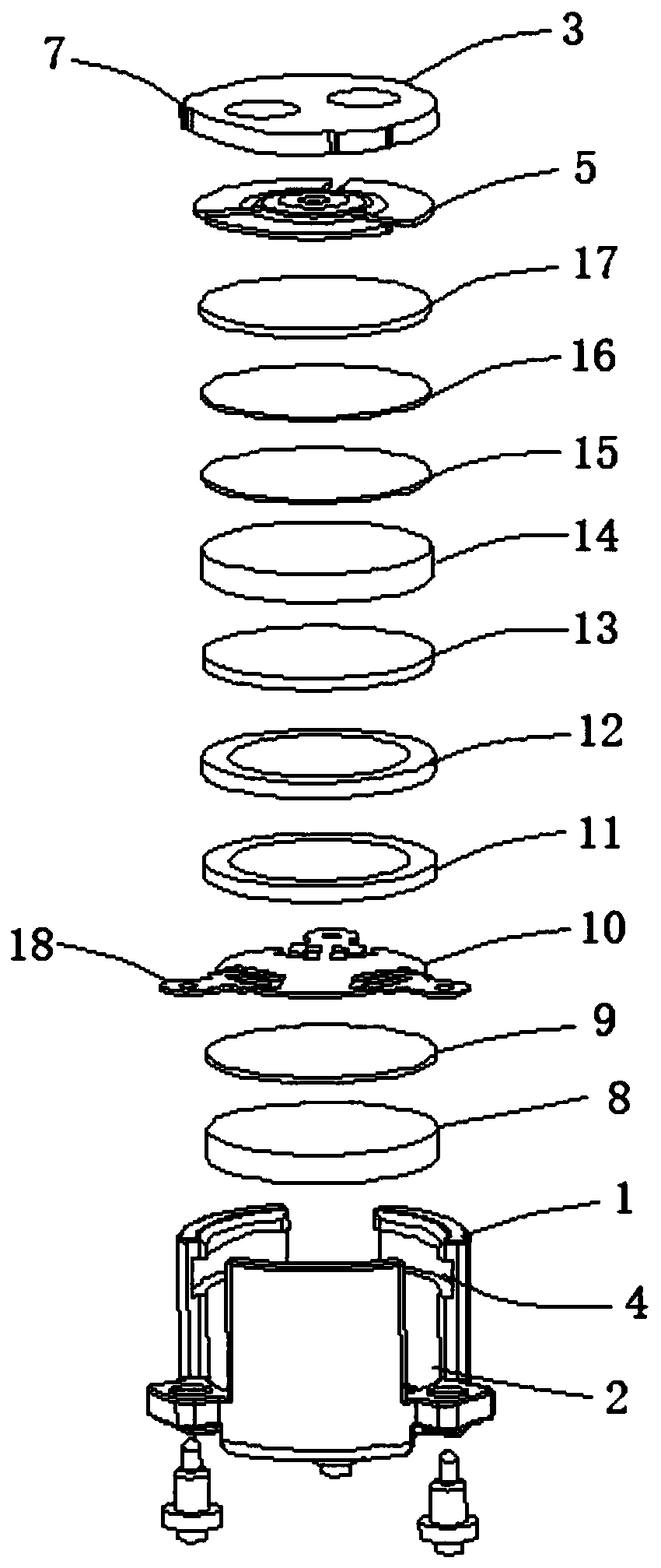 Buckling and pressing inner screw cap type circulator