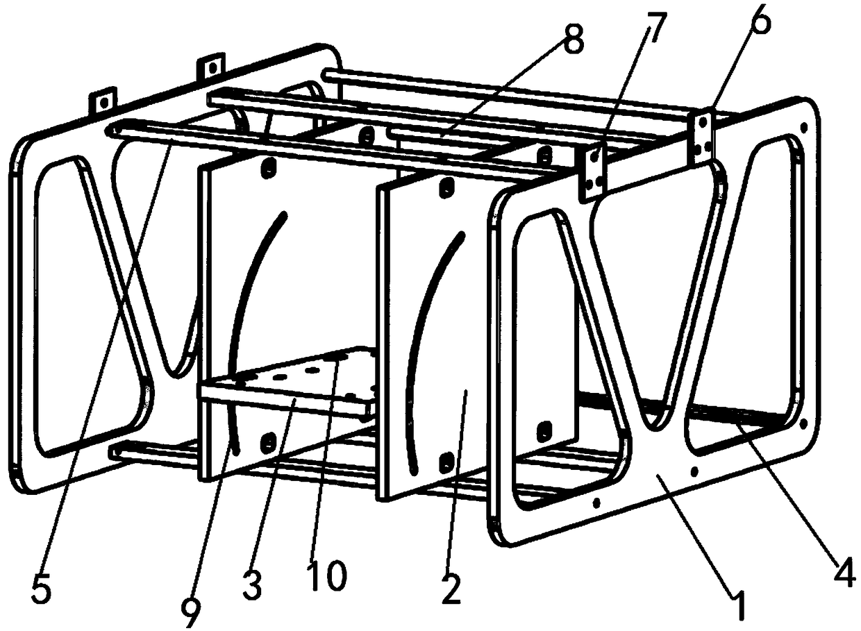 Frame device for mounting fixed sonar on observation-level remote operational vehicle (ROV)