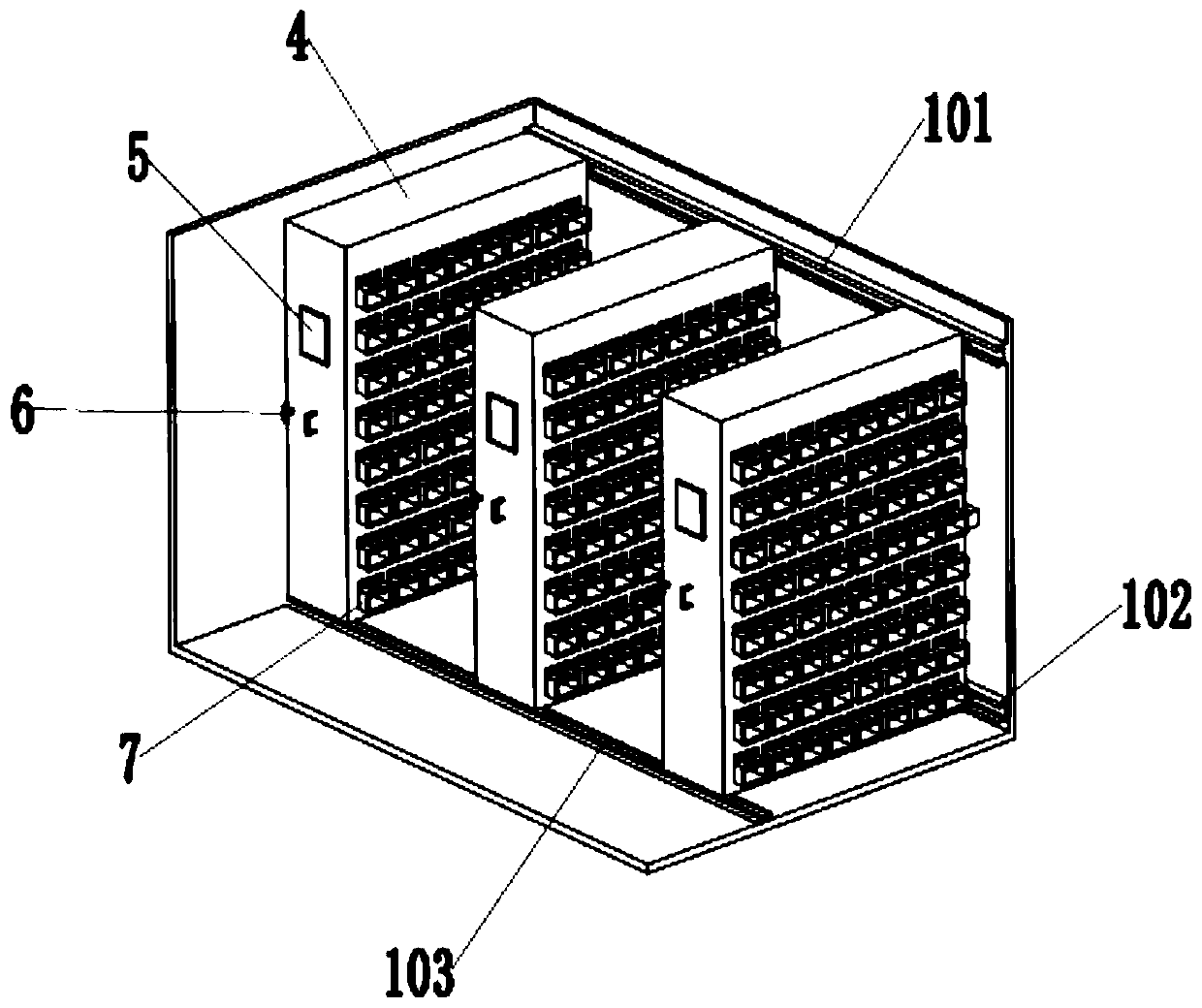 Electric energy meter turnover cabinet with detection function