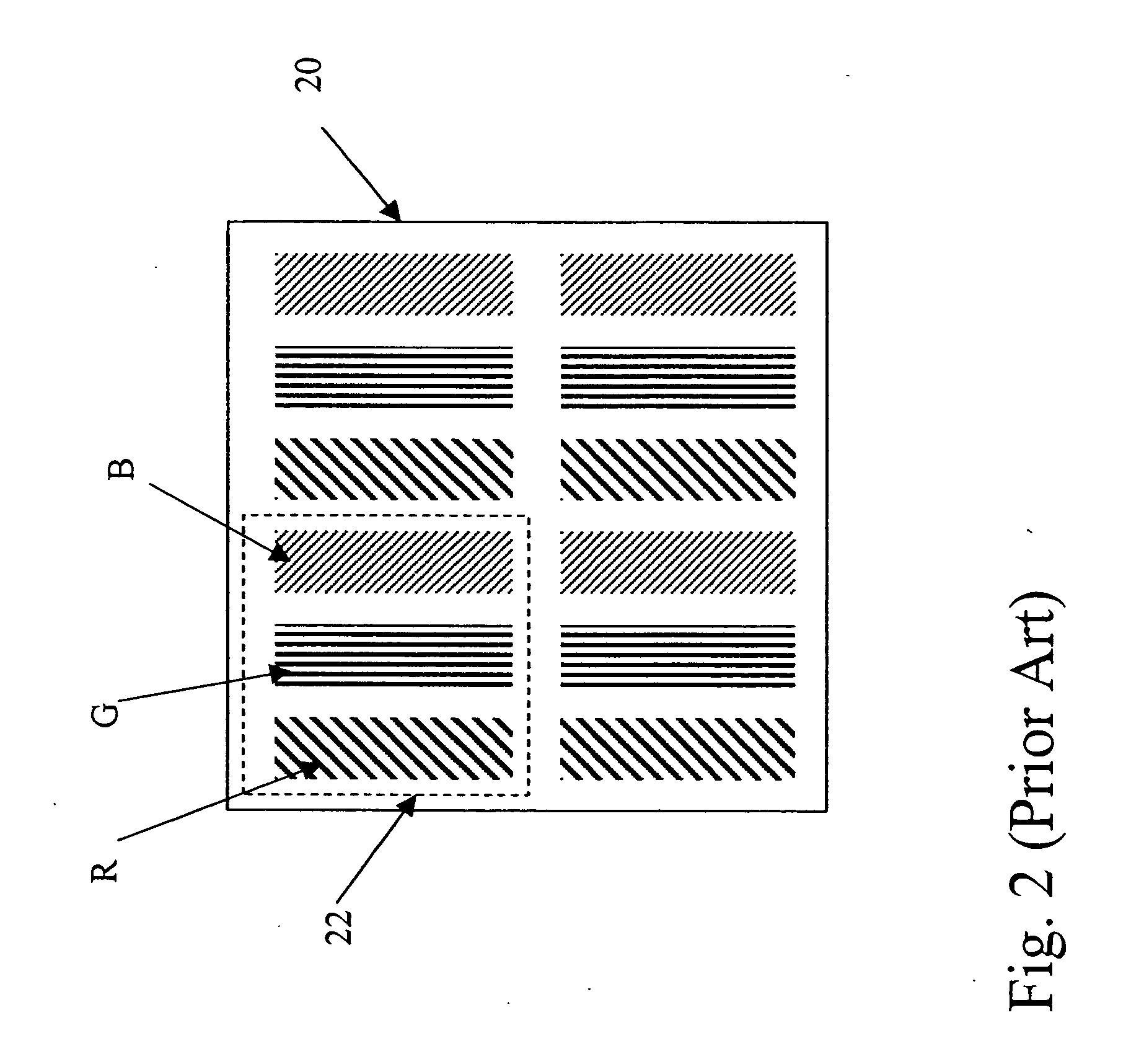 Color display device with enhanced pixel pattern