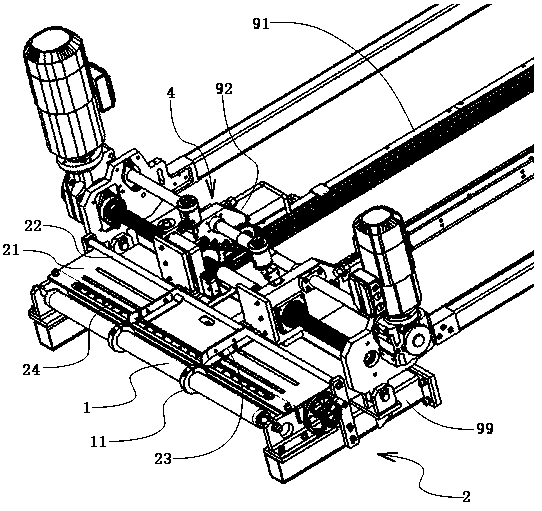 Feeding mechanism achieving continuous leather material guide and preventing material from being stuck