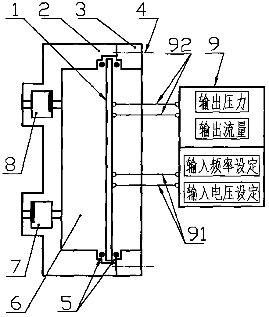 Driving-sensing integral piezoelectric chip pump