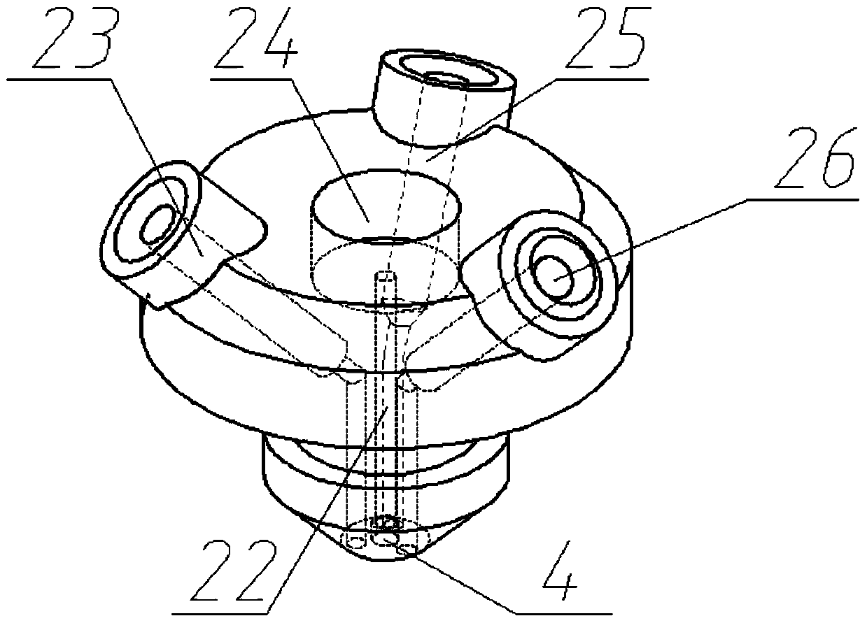 A color 3D printer extrusion nozzle