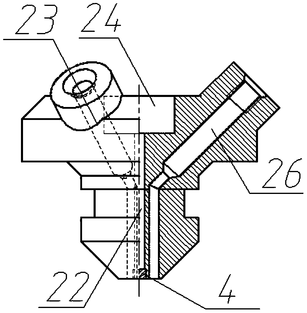 A color 3D printer extrusion nozzle