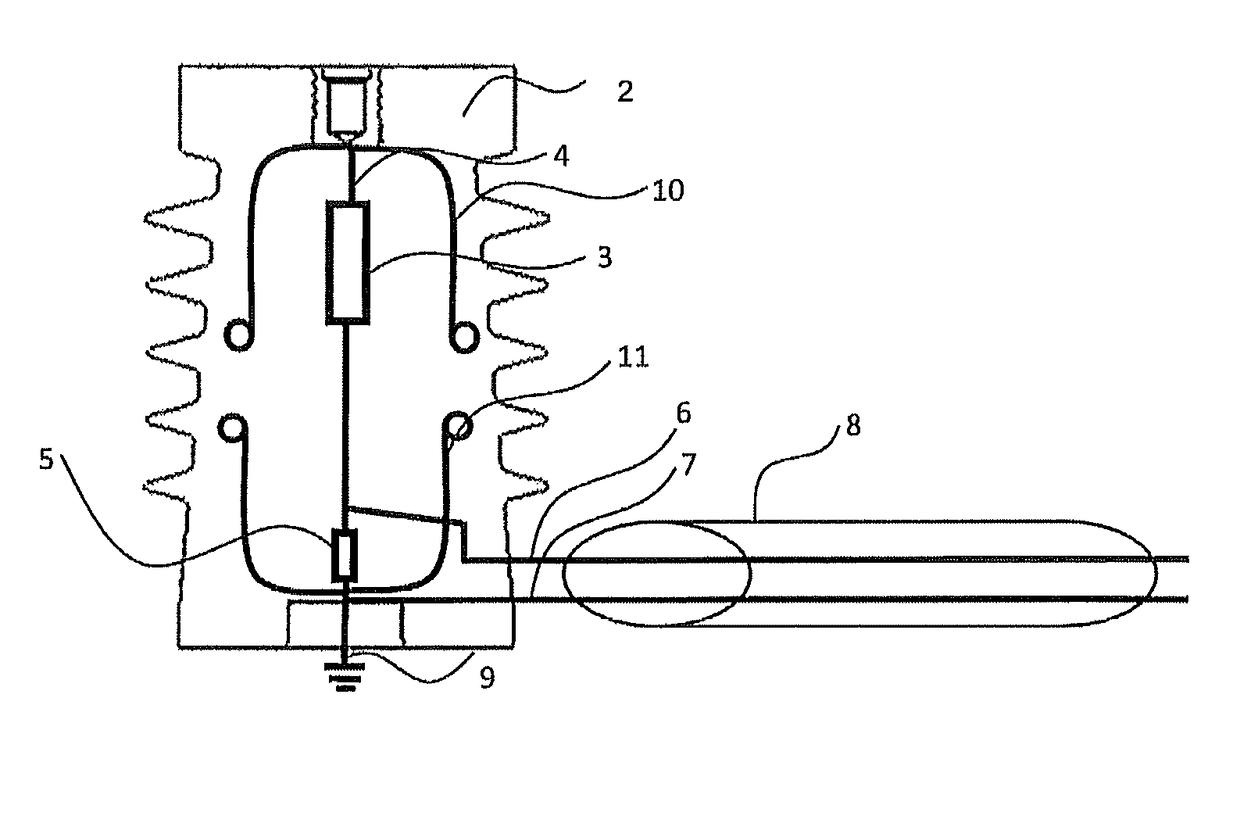 Voltage measurement device with an insulating body