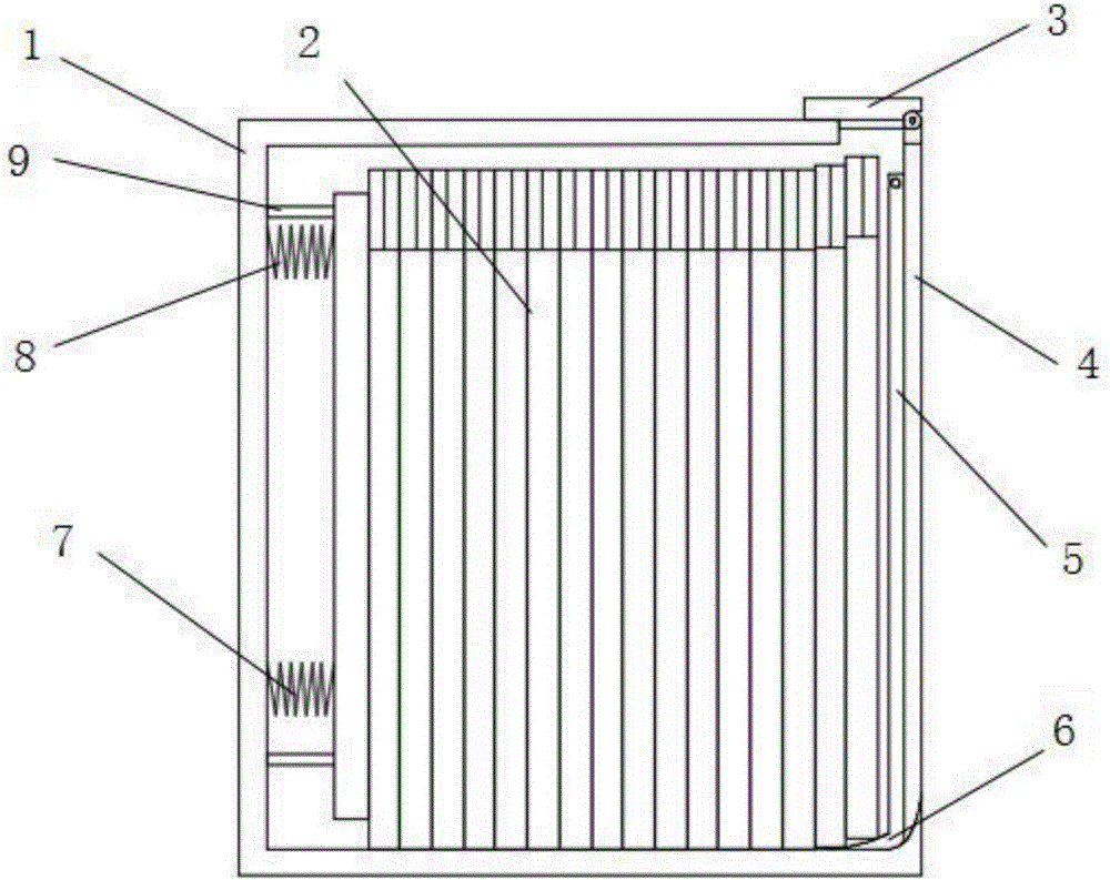 Pressing type test strip packing box