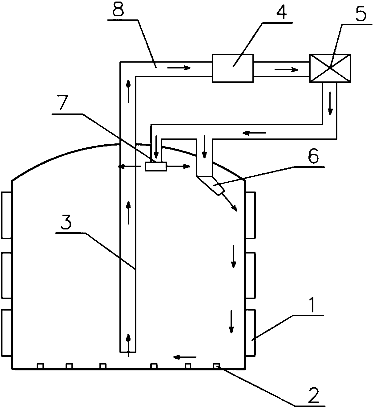 Pre-heating and heating device of high-temperature molten salt storage tank