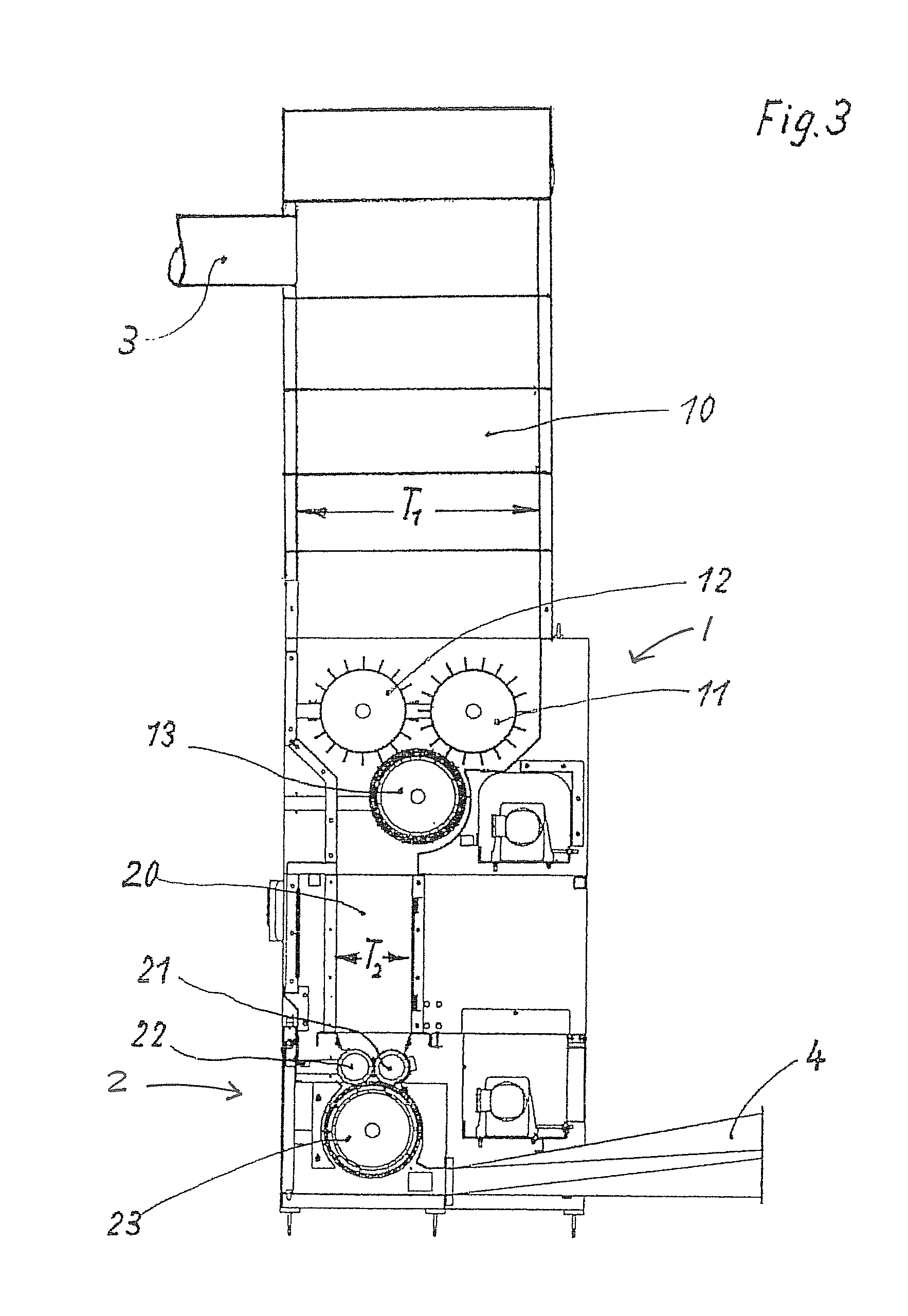 Procedure and system for opening and proportioning synthetic material