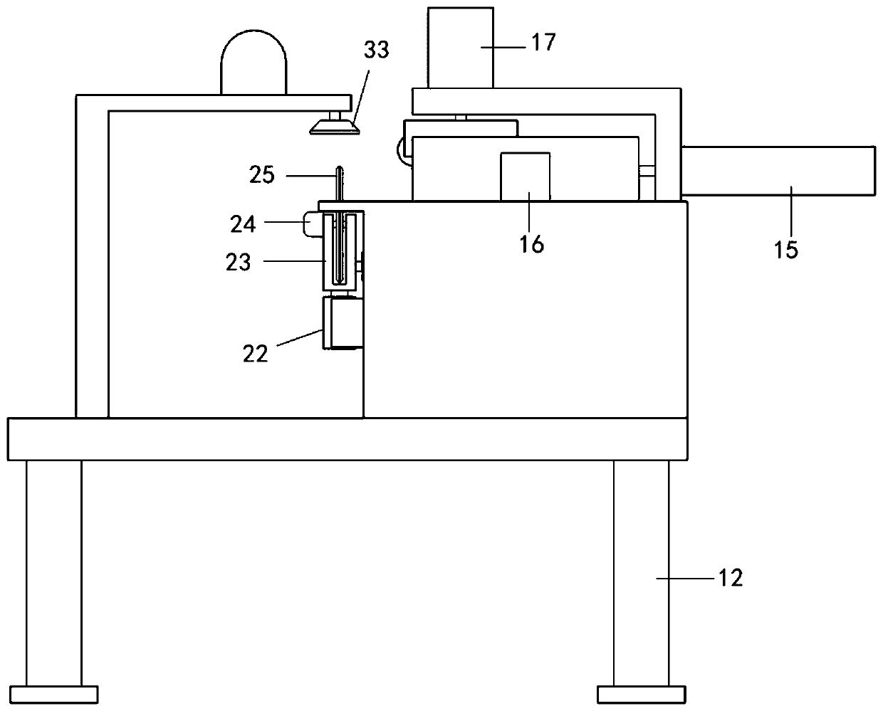 Continuous cut-off device of composite cement board