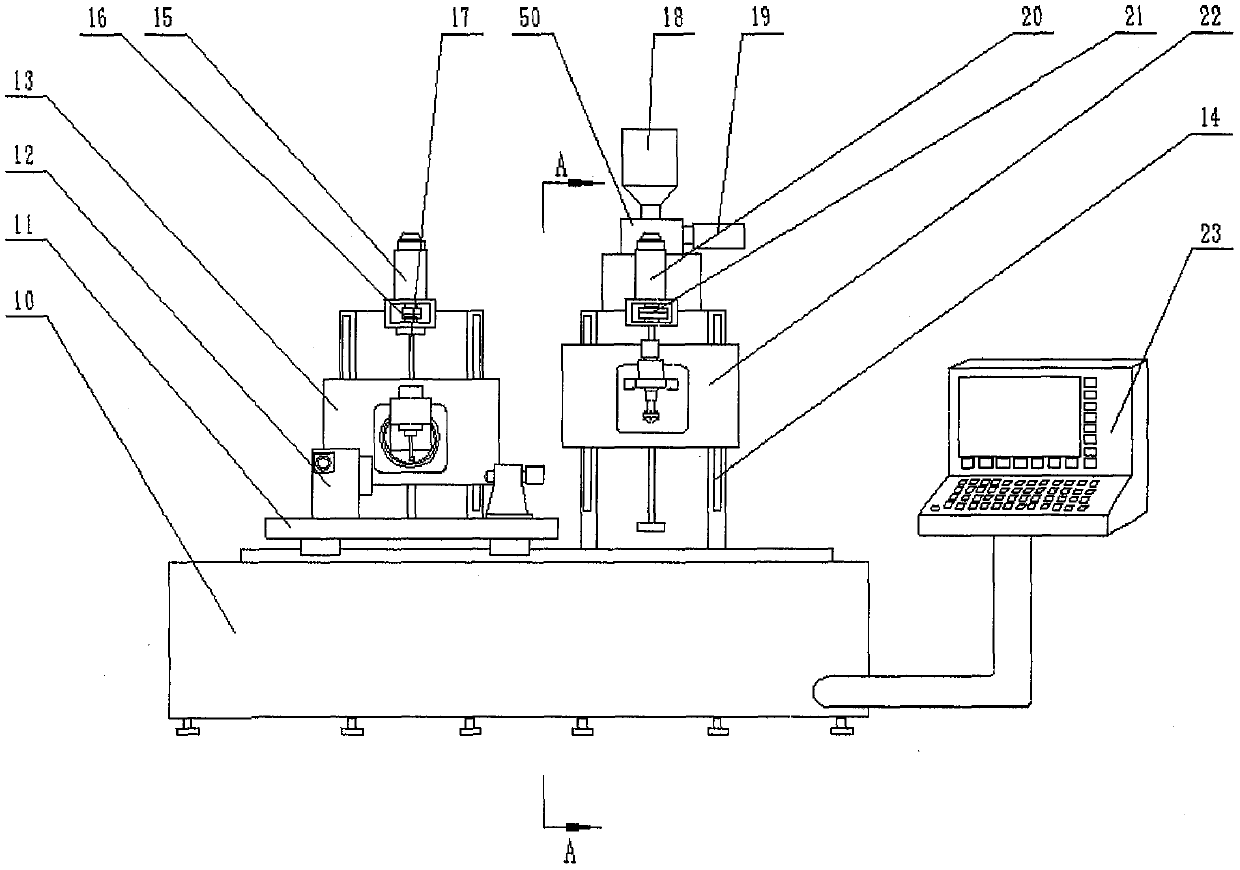 Laser cladding and adaptive milling integrated compound CNC machine tool for blade repair