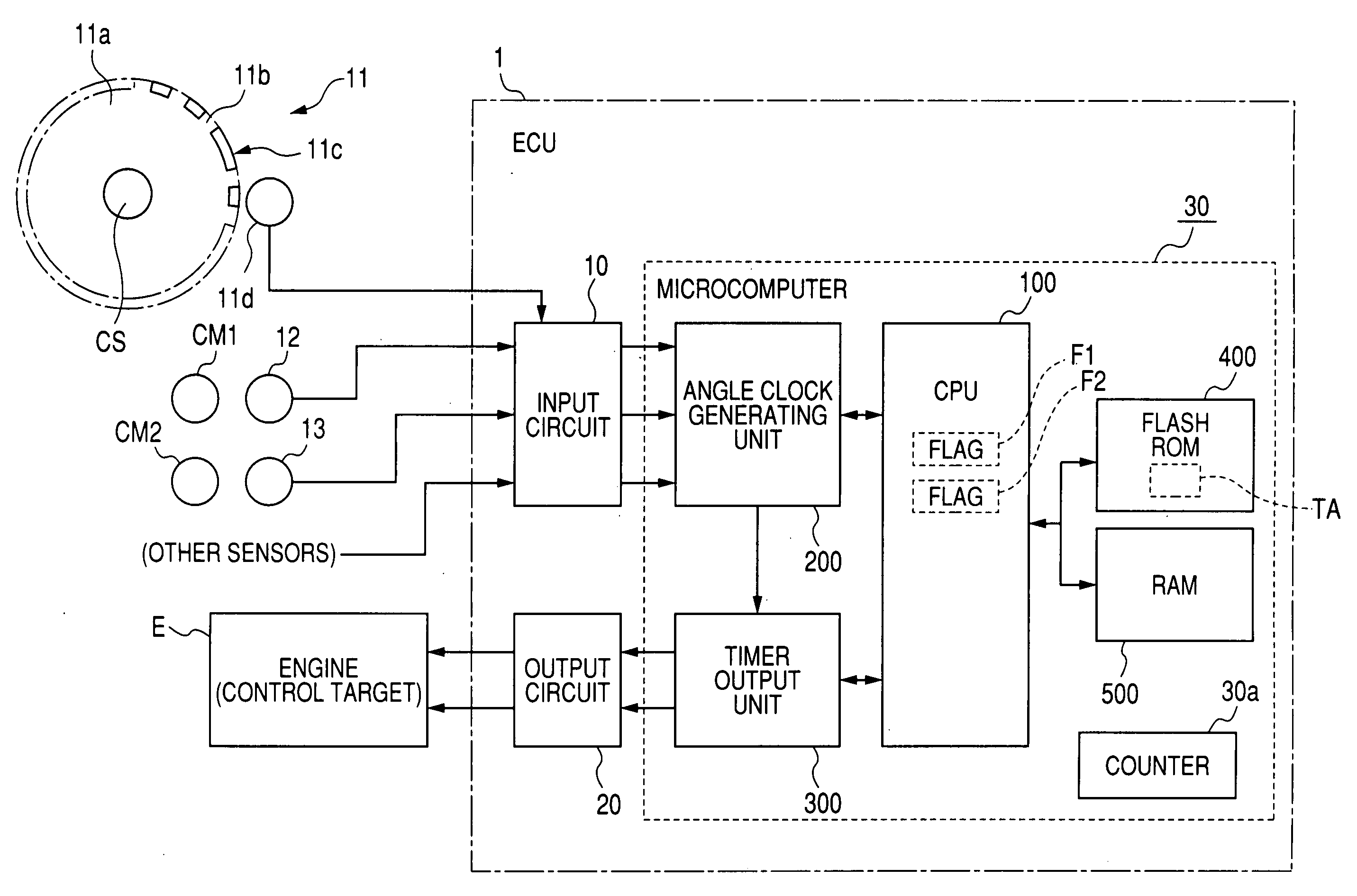 Engine control apparatus using signal with level changing with engine operation