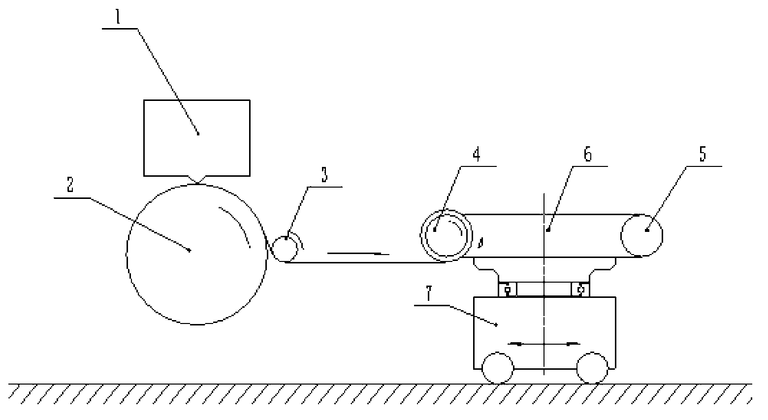 Online reeling device for amorphous ribbon