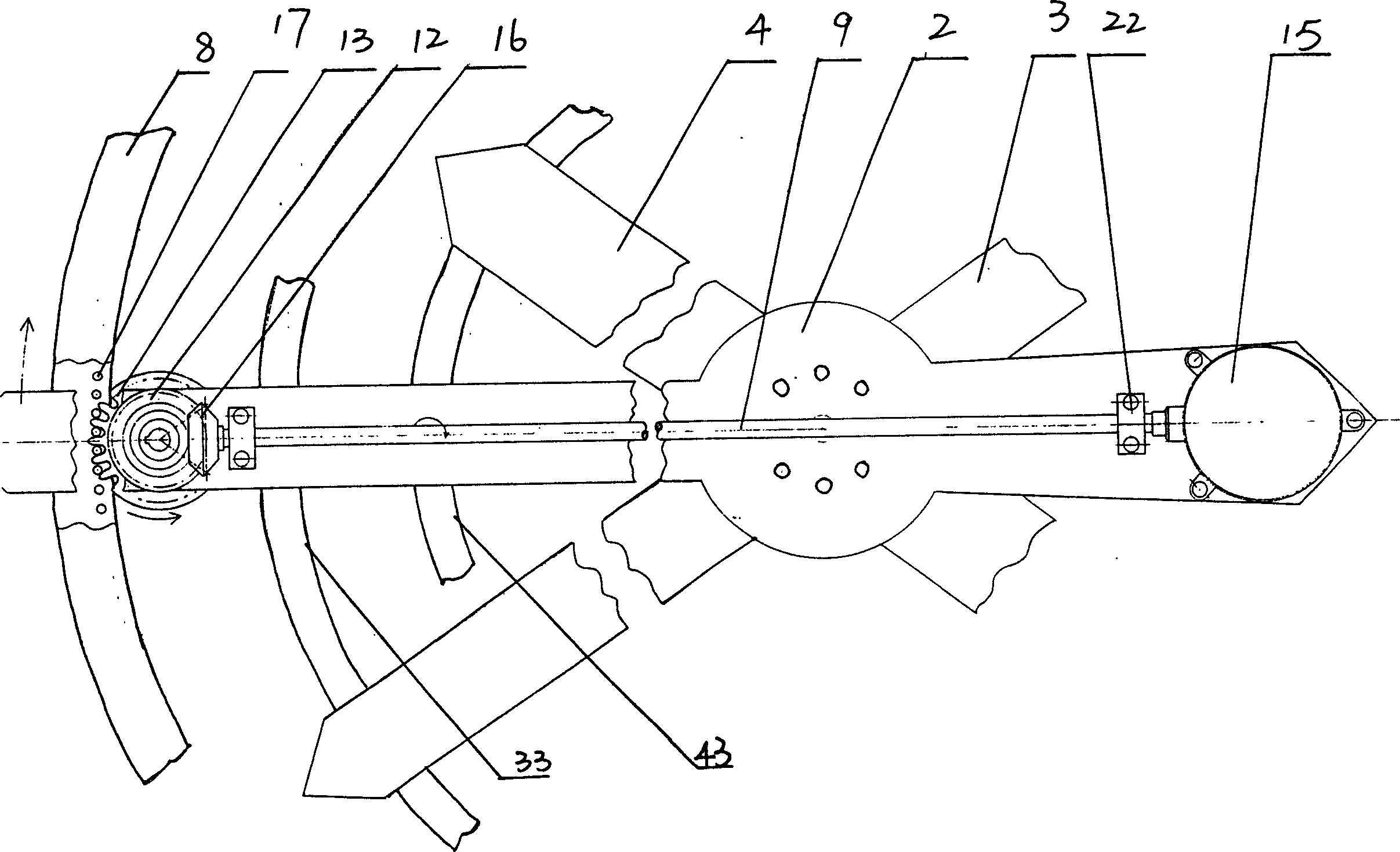 Second hand tail driving type mechanical clock