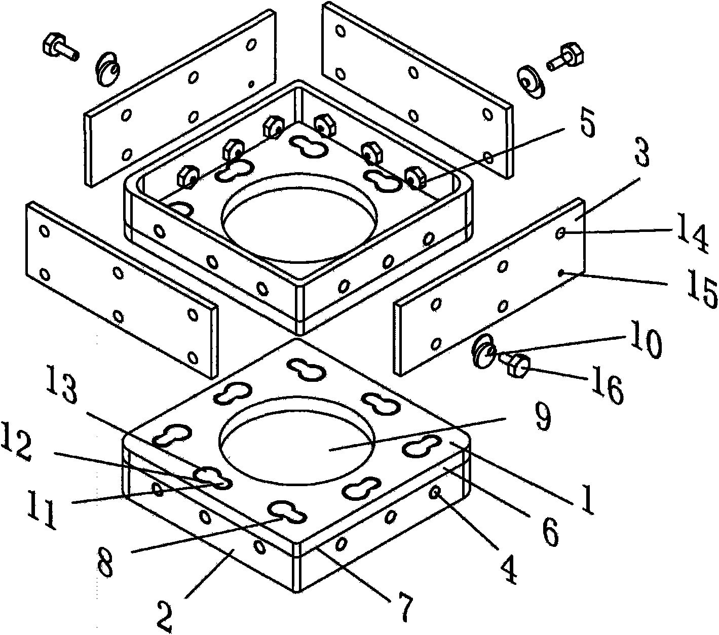 Mechanical connection structure and construction method for splicing precast square piles