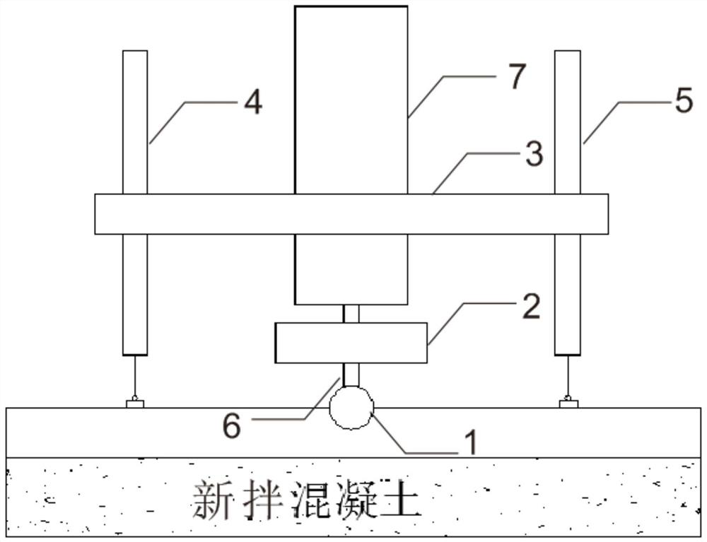 Device and method for testing contact stress of fresh concrete