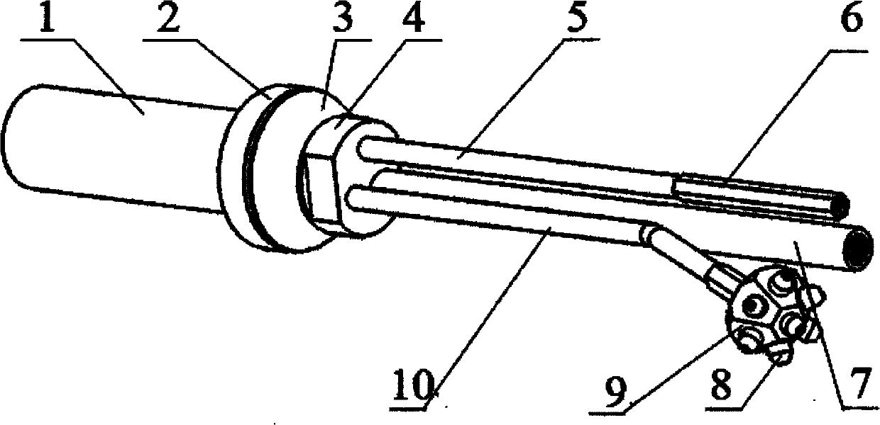 Hand-held high-pressure water mist spray nozzle and operating method thereof