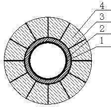 Anti-erosion support structure with coupling effect of thin-walled metal structure and roadway anchorage surrounding rock