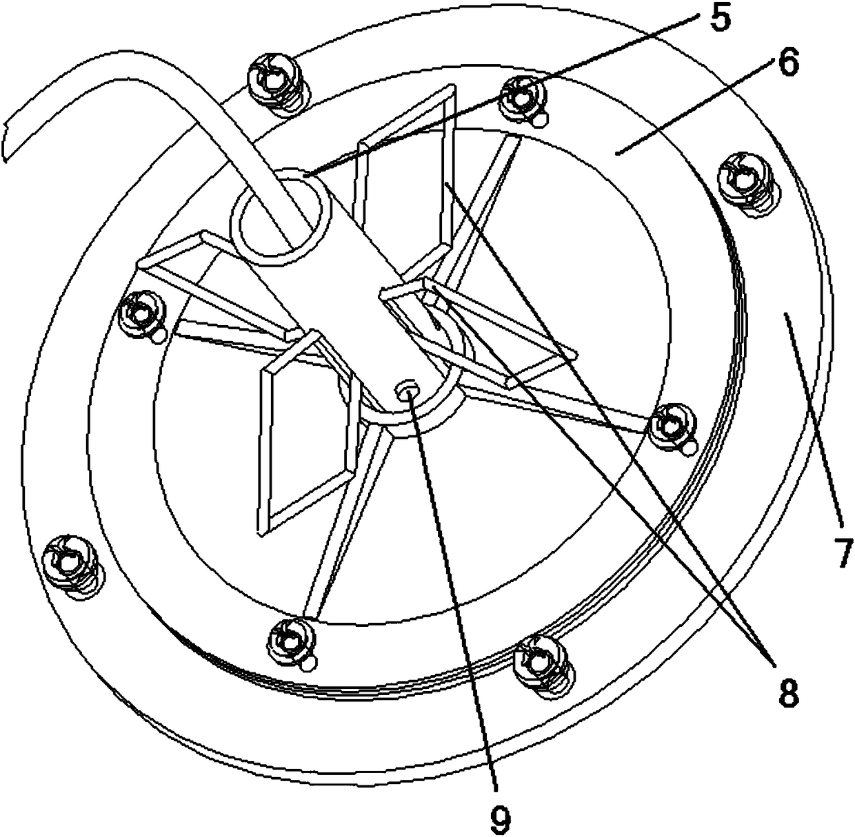 Antenna structure and installation method for wireless network coverage manhole cover