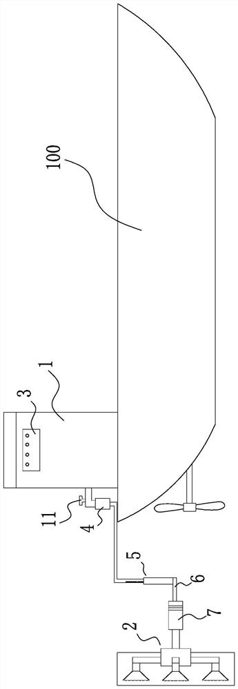 Mobile underwater algaecide intelligent spraying device