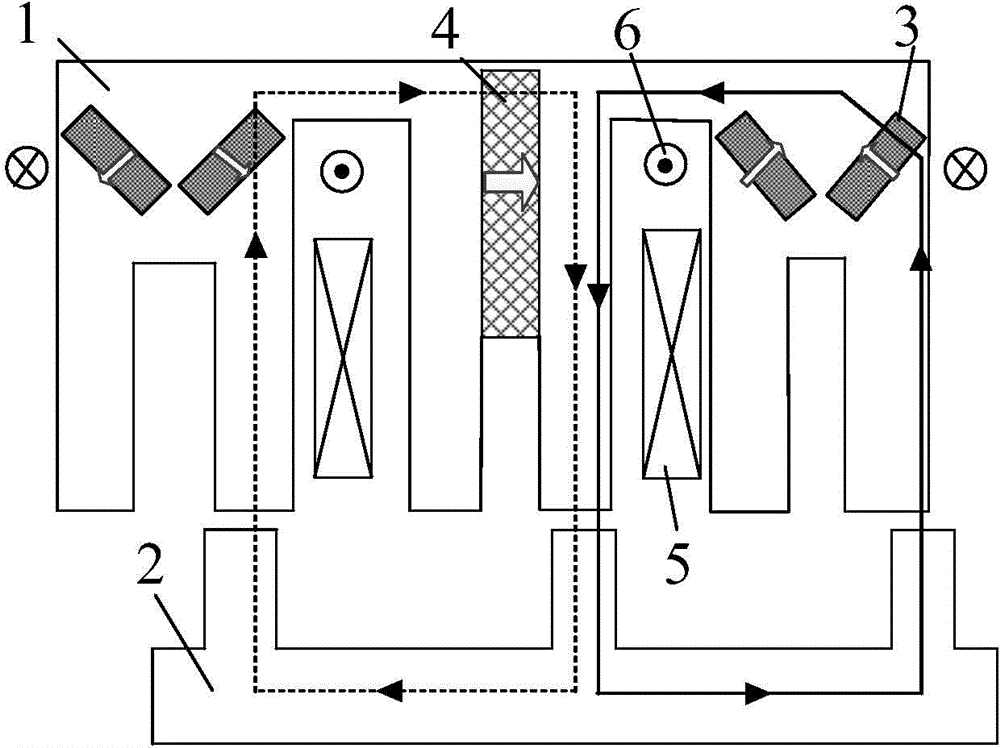 Mixed permanent magnetic pole-alternating and magnetic flux-switching memory motor and winding switching magnetism-weakening control method thereof