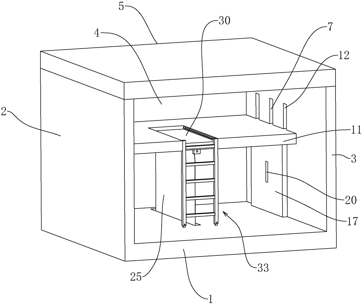 Storehouse building structure for making full use of room space